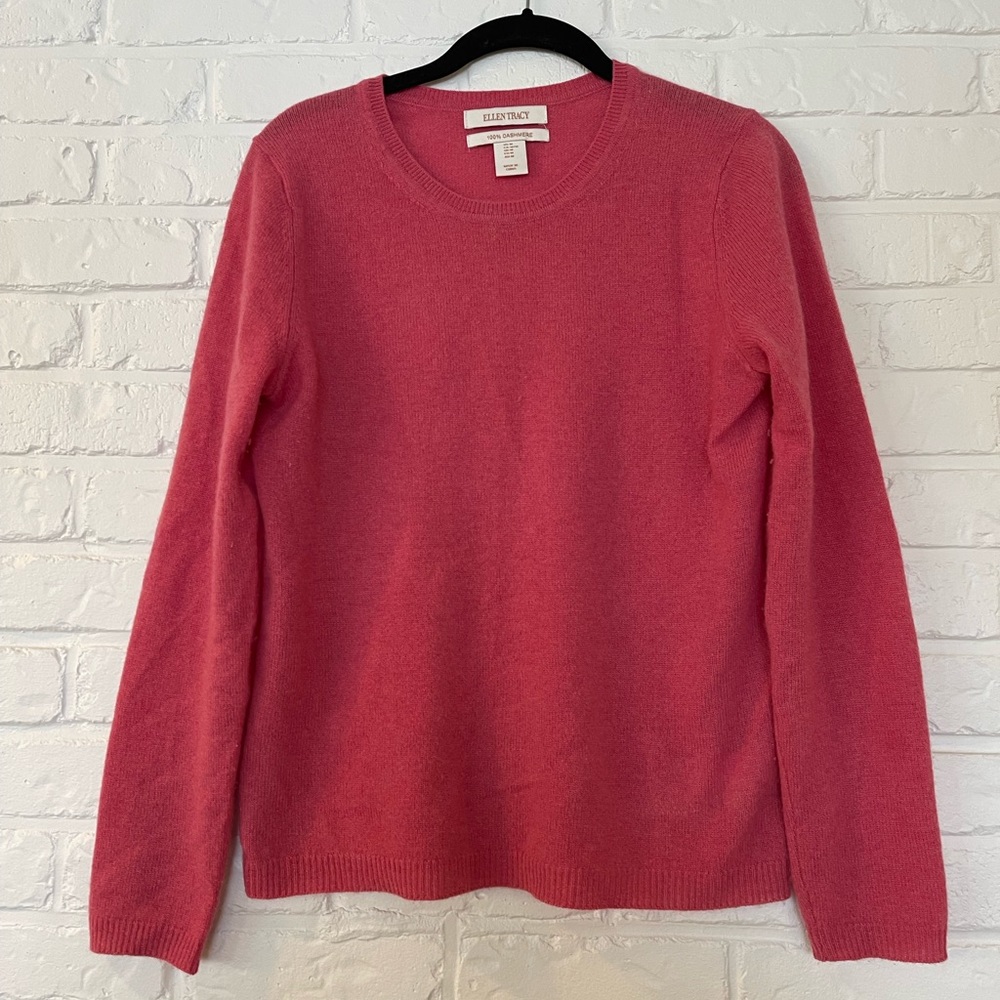 100% Cashmere Ellen Tracy Crewneck, size small